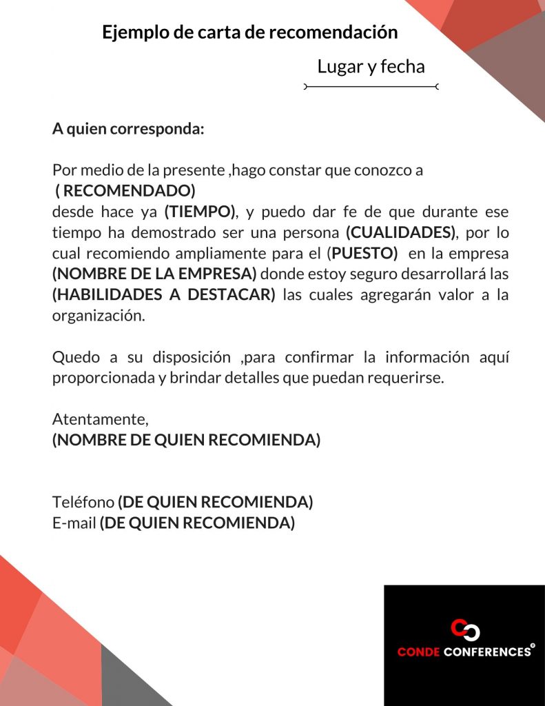 Carta de Recomendación Personal – Christian Conde